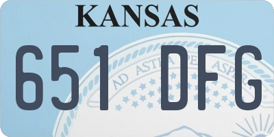 KS license plate 651DFG