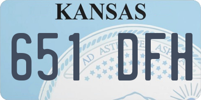 KS license plate 651DFH