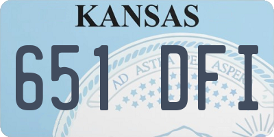 KS license plate 651DFI
