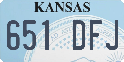 KS license plate 651DFJ