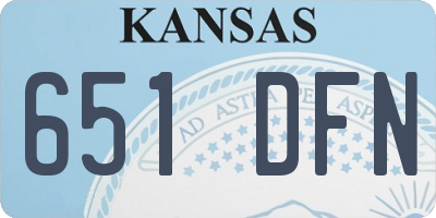 KS license plate 651DFN