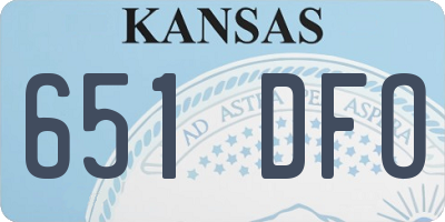 KS license plate 651DFO