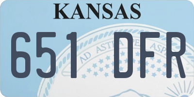 KS license plate 651DFR