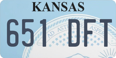 KS license plate 651DFT