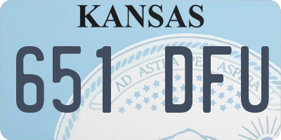 KS license plate 651DFU