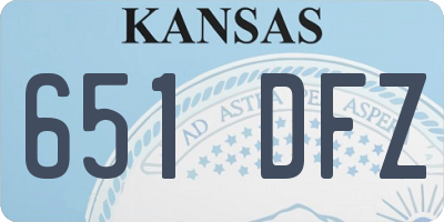 KS license plate 651DFZ