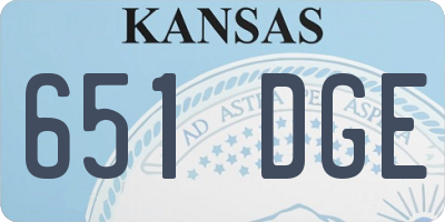 KS license plate 651DGE