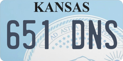 KS license plate 651DNS
