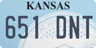 KS license plate 651DNT