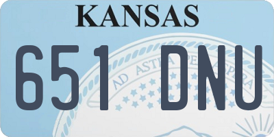 KS license plate 651DNU
