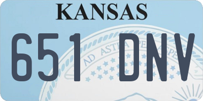 KS license plate 651DNV