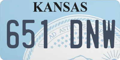 KS license plate 651DNW