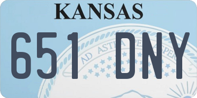 KS license plate 651DNY