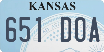 KS license plate 651DOA