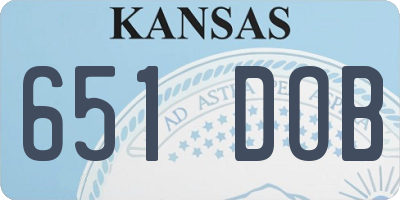 KS license plate 651DOB