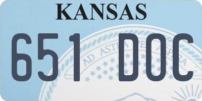 KS license plate 651DOC