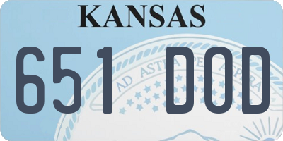 KS license plate 651DOD