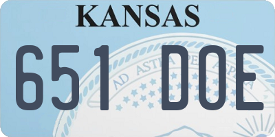 KS license plate 651DOE
