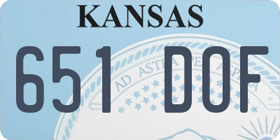 KS license plate 651DOF