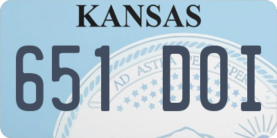 KS license plate 651DOI
