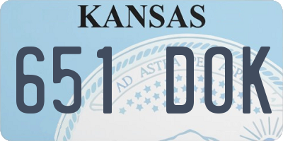 KS license plate 651DOK
