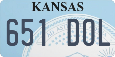 KS license plate 651DOL