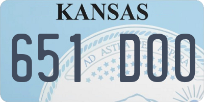 KS license plate 651DOO