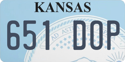 KS license plate 651DOP
