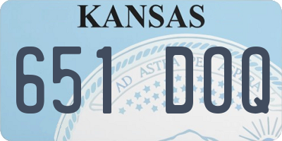 KS license plate 651DOQ