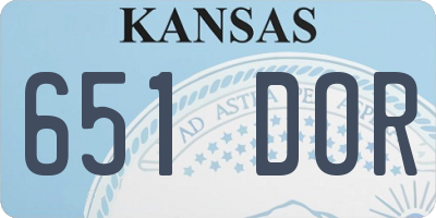 KS license plate 651DOR