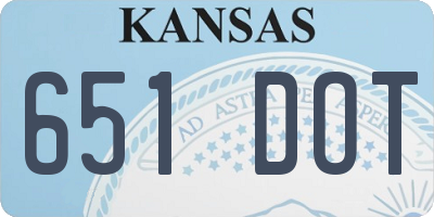 KS license plate 651DOT