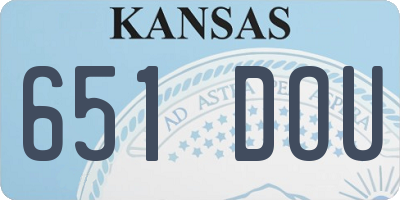 KS license plate 651DOU