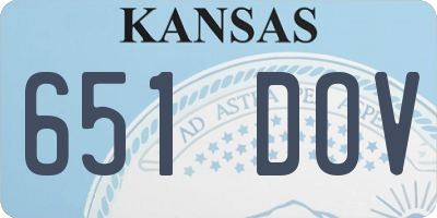 KS license plate 651DOV
