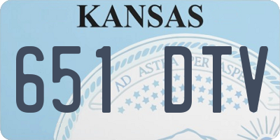 KS license plate 651DTV