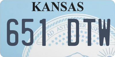 KS license plate 651DTW