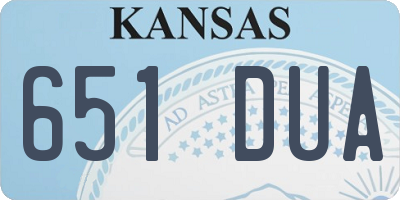 KS license plate 651DUA