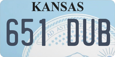 KS license plate 651DUB