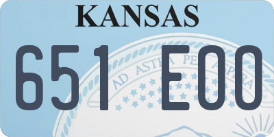 KS license plate 651EOO