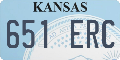KS license plate 651ERC