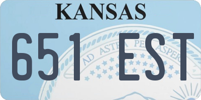 KS license plate 651EST