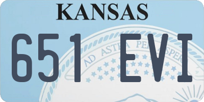 KS license plate 651EVI