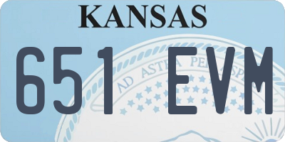 KS license plate 651EVM