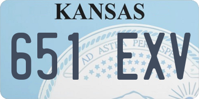 KS license plate 651EXV