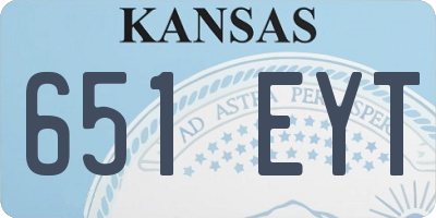 KS license plate 651EYT