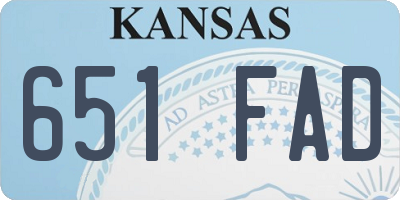 KS license plate 651FAD