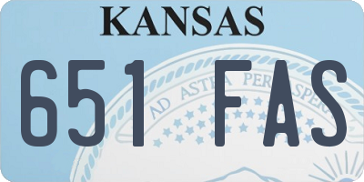 KS license plate 651FAS
