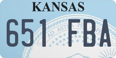 KS license plate 651FBA
