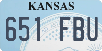 KS license plate 651FBU