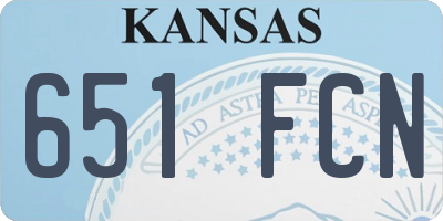 KS license plate 651FCN
