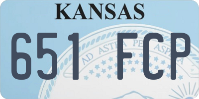 KS license plate 651FCP